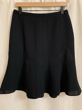 LOFT Midi Black Skirt Classic Black Flared Skirt 10P New with Flaw